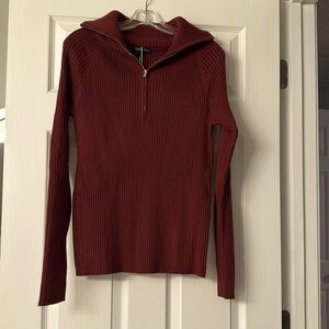 Women’s Maroon Ribbed Sweater